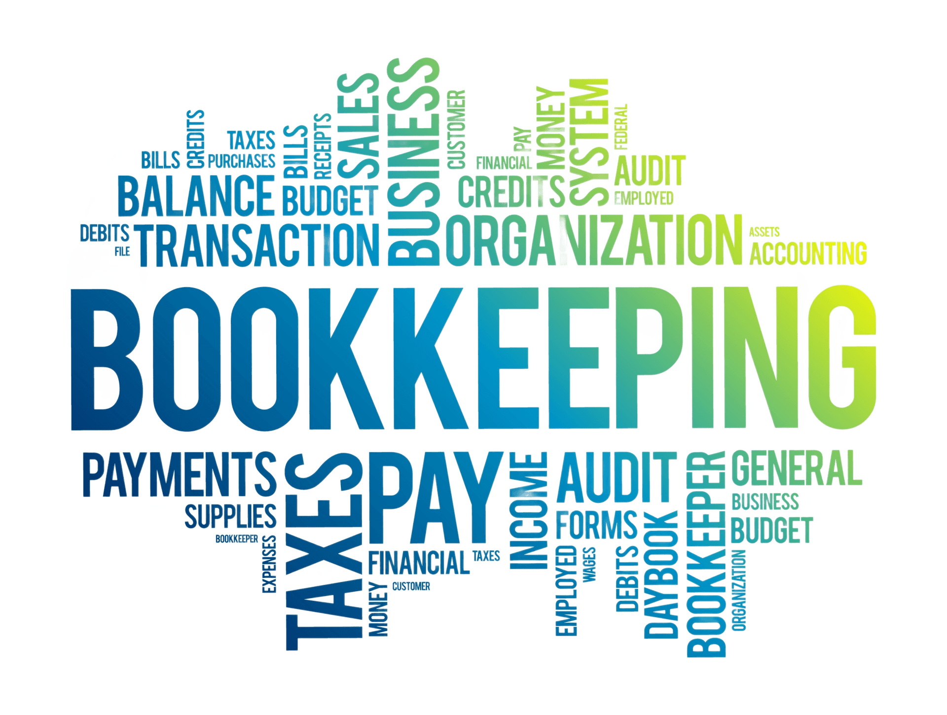 Bookkeeping word cloud